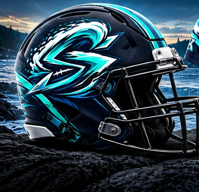Oceanside Surge official football helmet design